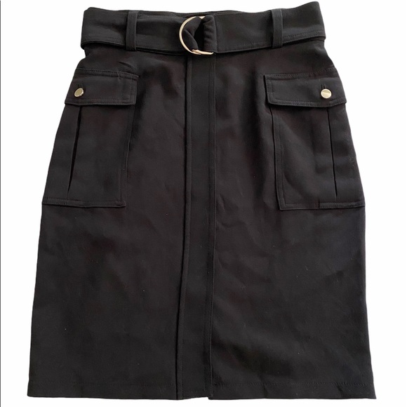 H&M Dresses & Skirts - H&M Black Belted Pencil Skirt size 8 New with tags